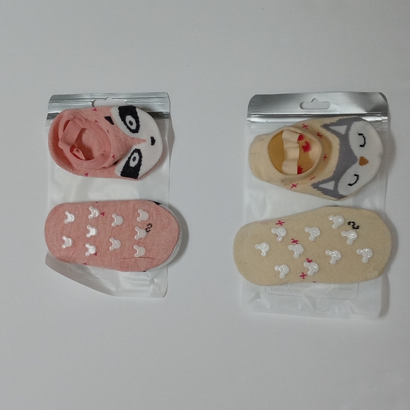 0-12M slipper socks 2 pair NWT - Picture 2 of 5